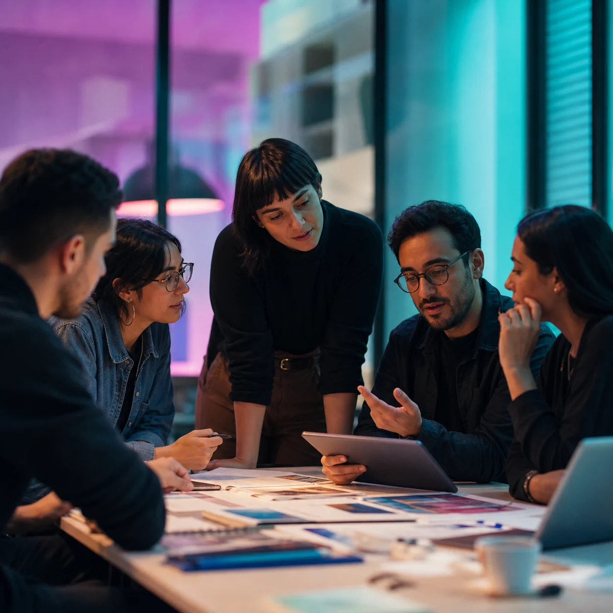 Equipo definiendo una narrativa corporativa